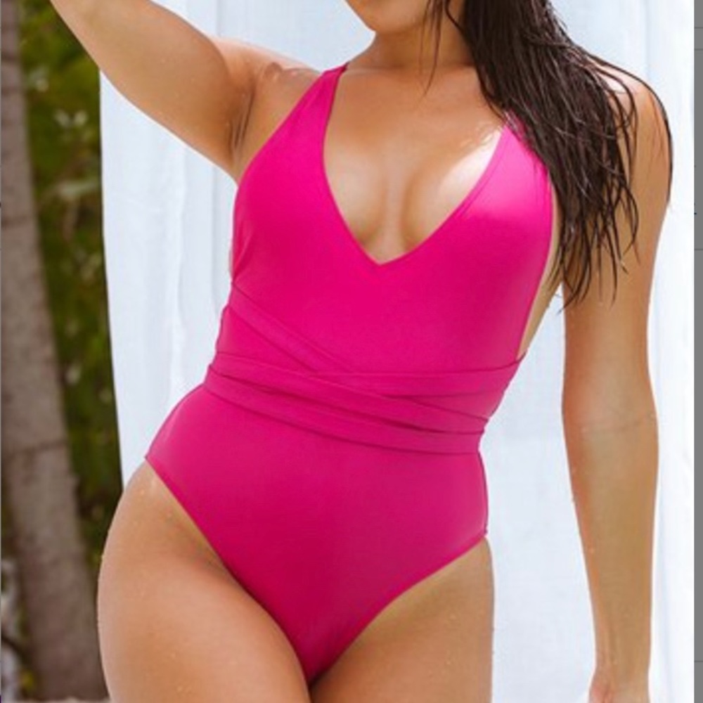 Betty Jade Pink One piece Swimsuit size L